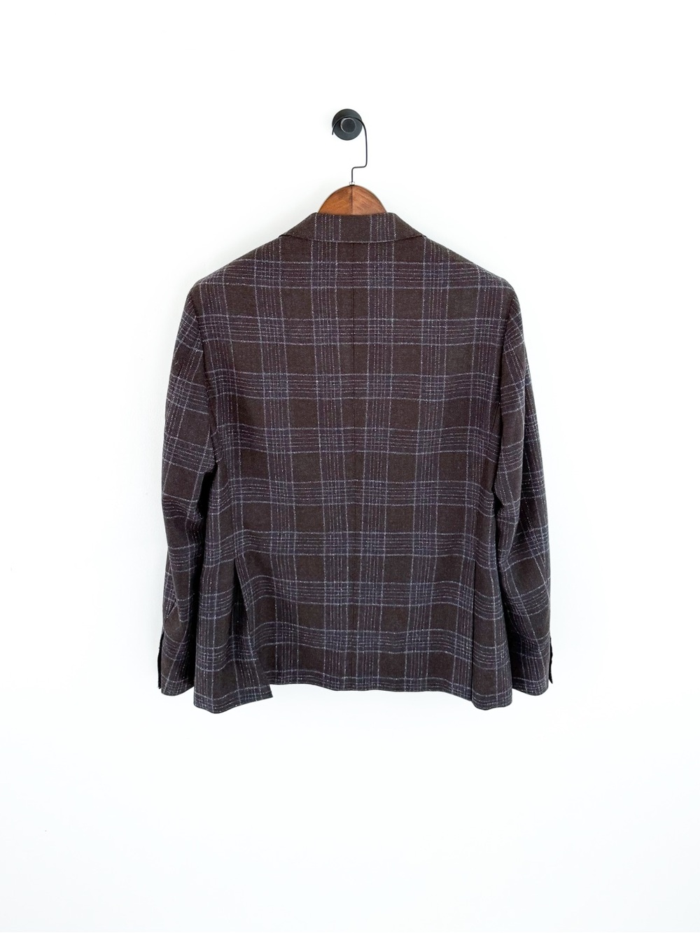 New Maurizio Baldassari Italian Wool Plaid Sport Coat Blazer Men's Brown Blue 40 - Picture 10 of 15